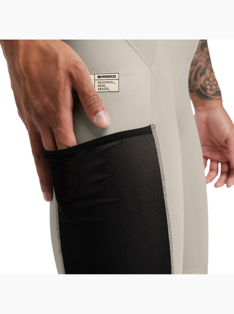 Salopette da ciclismo gravel a gamba corta da uomo ciclismo uomo rocket Beige - Kiabi