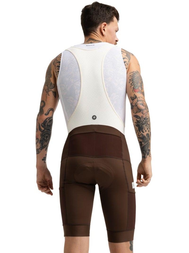 Salopette da ciclismo gravel a gamba corta da uomo ciclismo uomo rugged Marrone - Kiabi