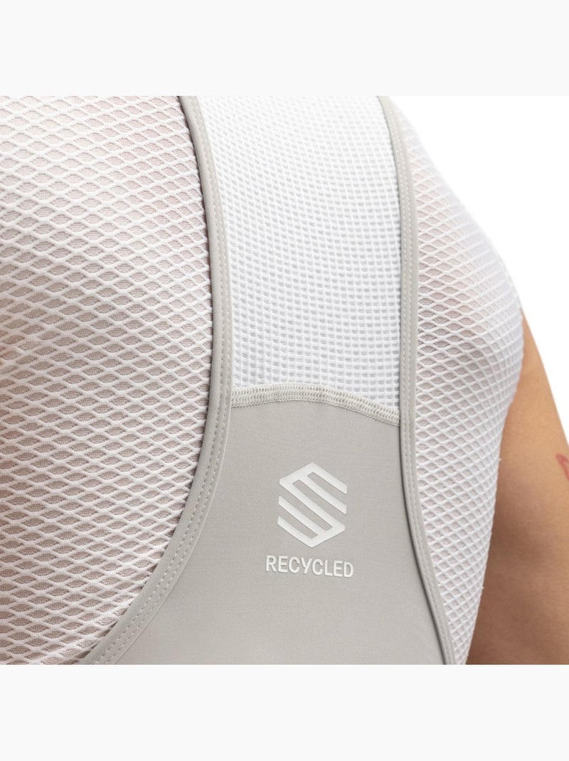 Salopette da ciclismo in tessuti riciclati da donna ciclismo donna sía Bianco Grigio - Kiabi