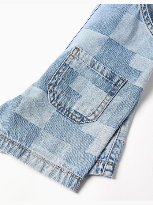 Salopette denim con motivo a quadri - Kiabi