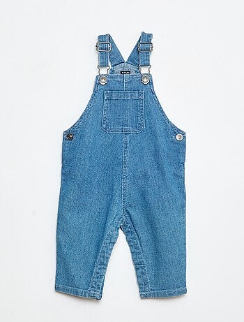 Salopette dritta in jeans a coste