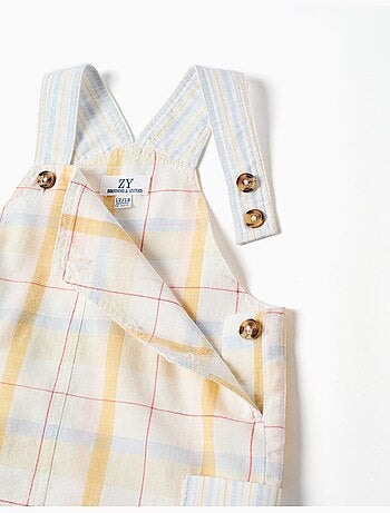 Salopette in cotone a quadri B&S