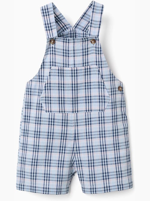 Salopette in cotone con motivo a quadri b&s - Kiabi