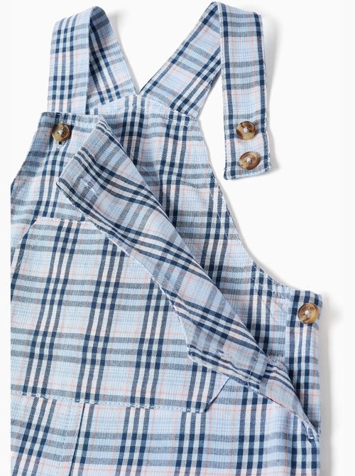 Salopette in cotone con motivo a quadri b&s - Kiabi