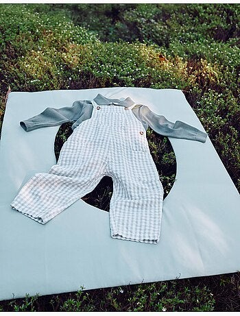 Salopette in cotone con motivo vichy b&s