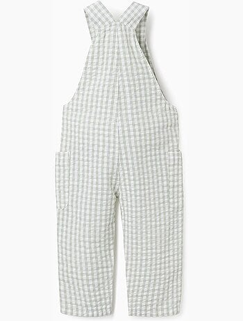 Salopette in cotone con motivo vichy b&s