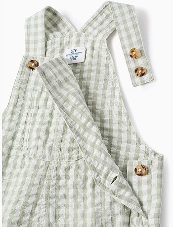 Salopette in cotone con motivo vichy b&s