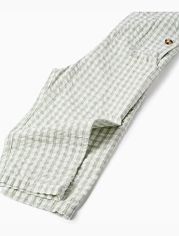 Salopette in cotone con motivo vichy b&s