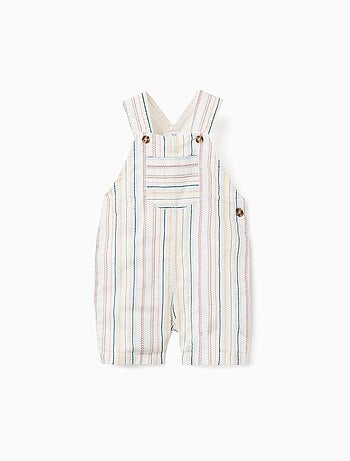 Salopette in cotone con righe etniche B&S