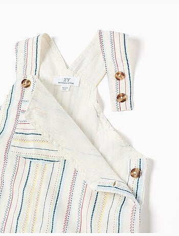 Salopette in cotone con righe etniche B&S
