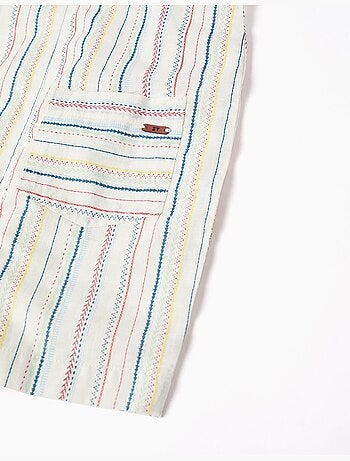 Salopette in cotone con righe etniche B&S