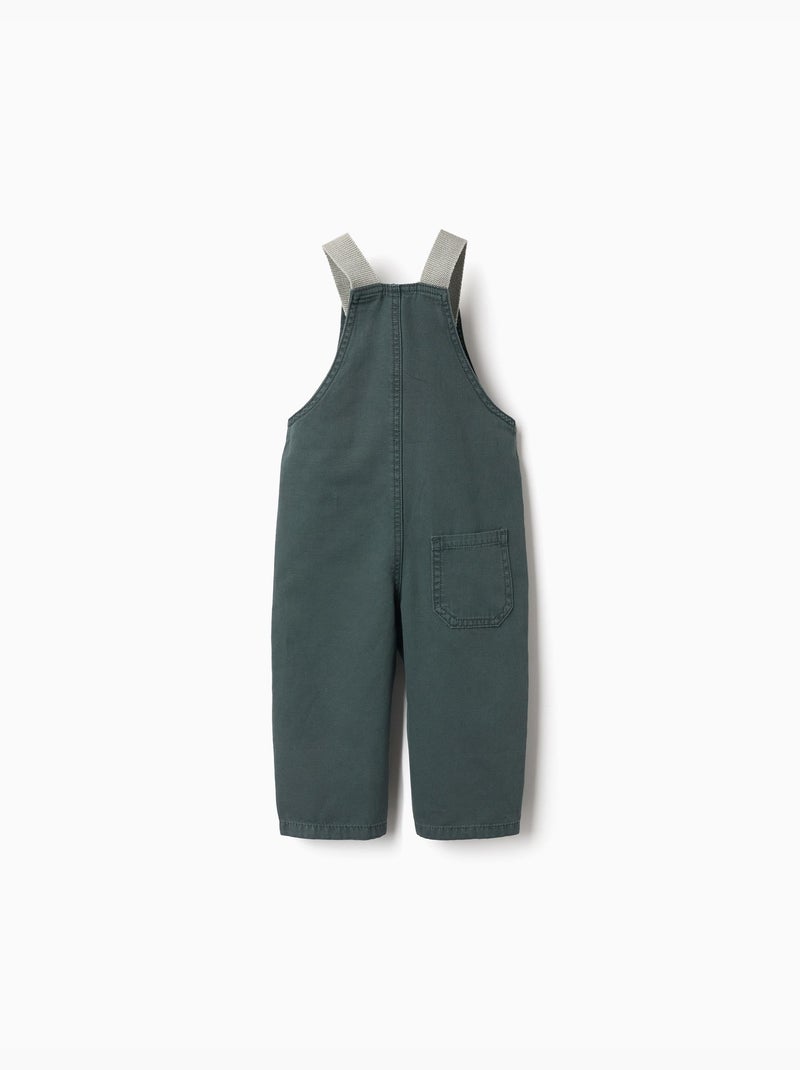 Salopette in cotone con tasche Verde scuro - Kiabi