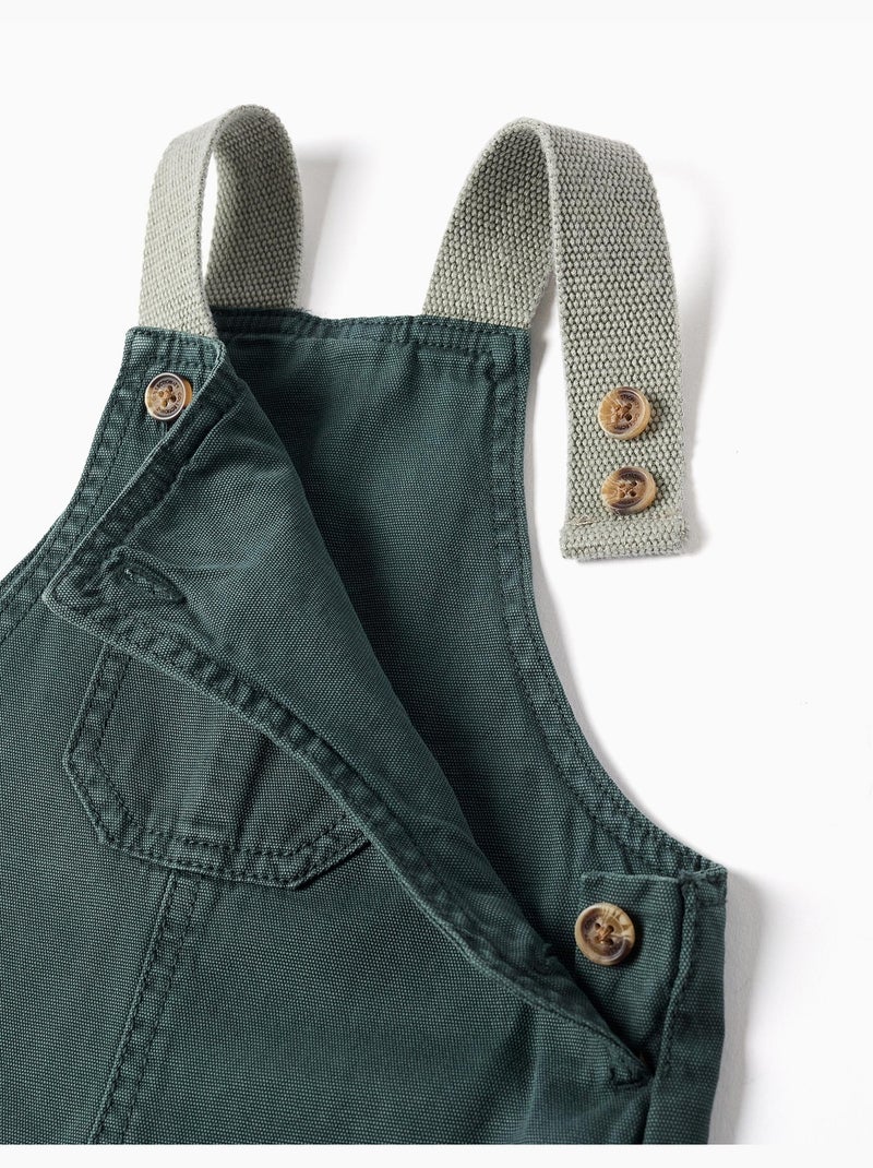 Salopette in cotone con tasche Verde scuro - Kiabi