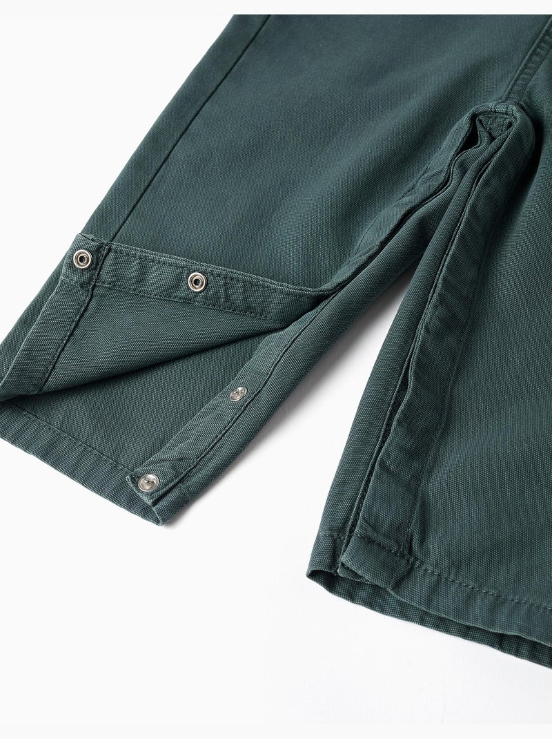 Salopette in cotone con tasche Verde scuro - Kiabi