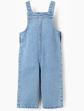 Salopette in denim a a gamba larga con tasche