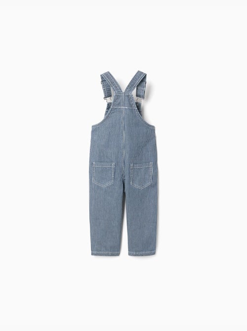 Salopette in denim a righe con tasche - Kiabi