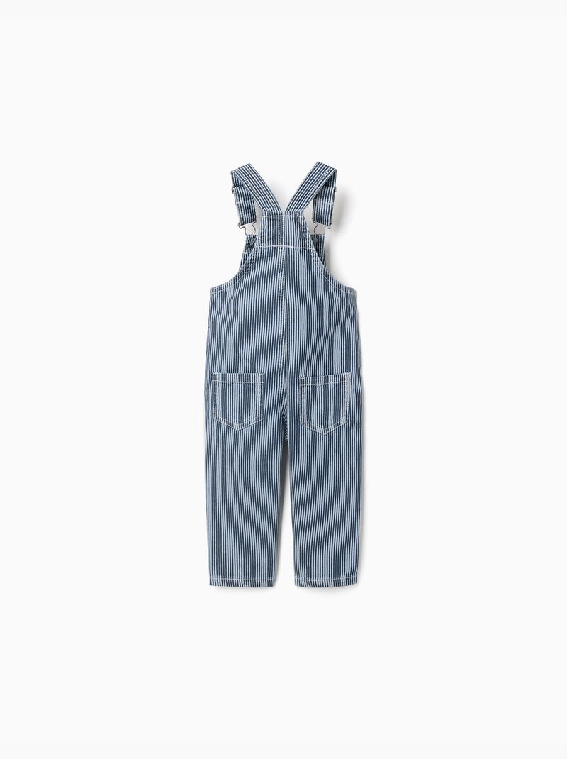 Salopette in denim a righe con tasche Blu Blu - Kiabi