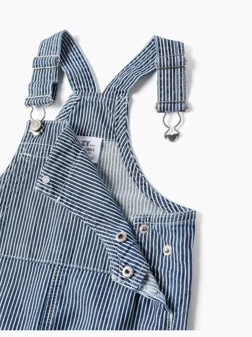 Salopette in denim a righe con tasche - Kiabi