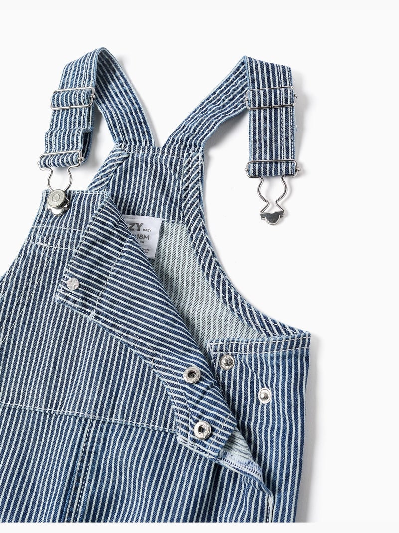 Salopette in denim a righe con tasche Blu Blu - Kiabi