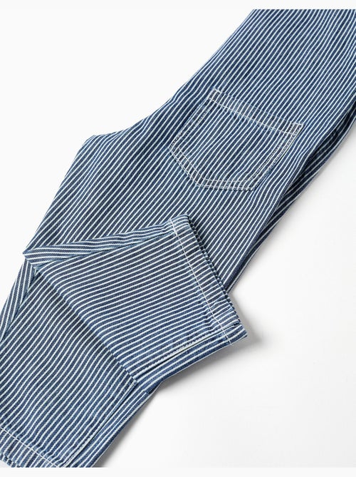 Salopette in denim a righe con tasche - Kiabi