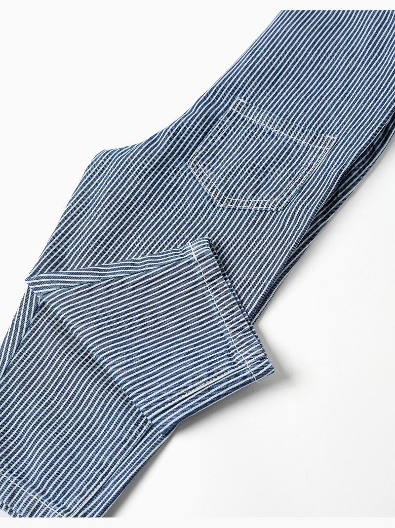 Salopette in denim a righe con tasche Blu Blu - Kiabi