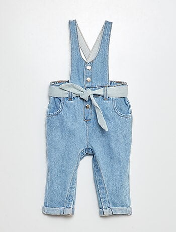 Salopette in denim con cintura