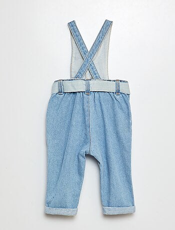 Salopette in denim con cintura