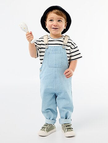 Salopette in denim con tasca applicata