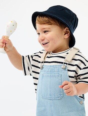 Salopette in denim con tasca applicata