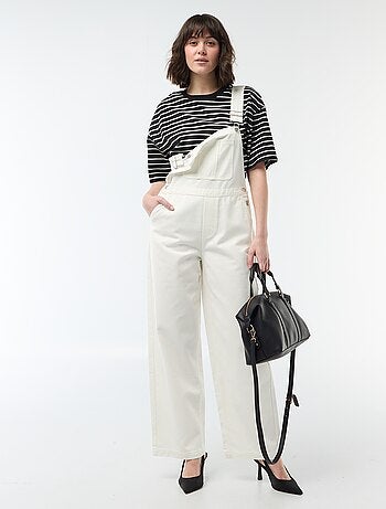 Salopette in denim con tasca frontale