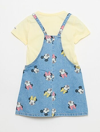 Salopette in denim con volant