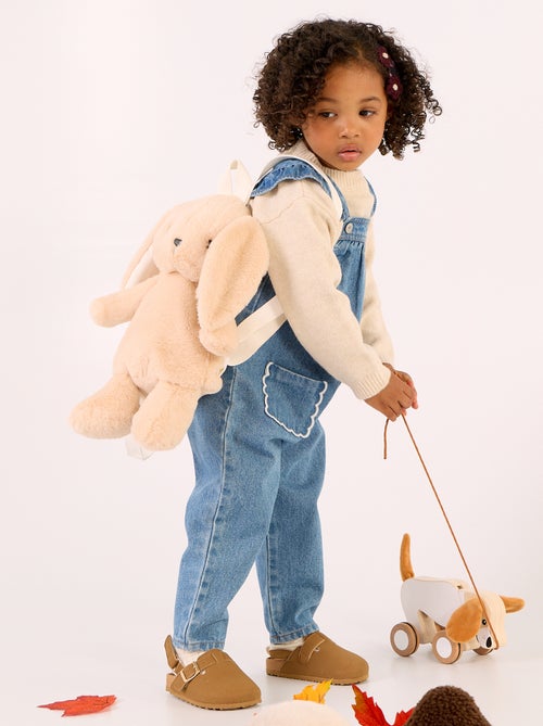 Salopette in denim con volant sulle spalline - Kiabi
