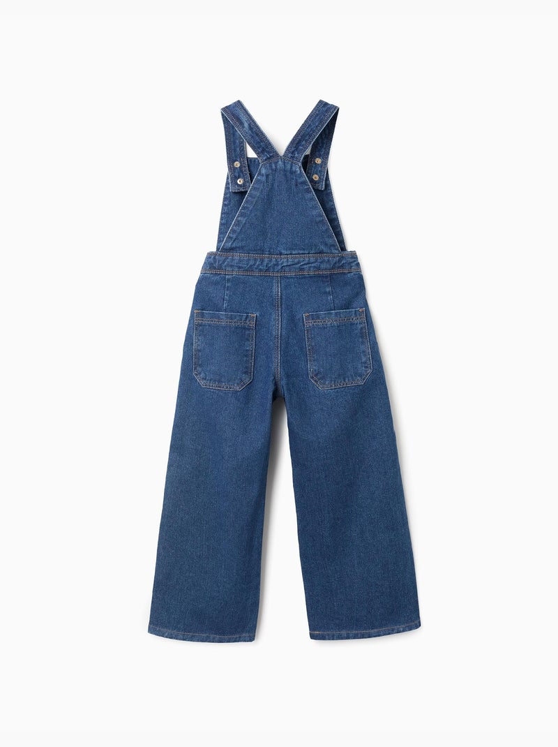 Salopette in denim di cotone a gamba larga Blu Blu - Kiabi
