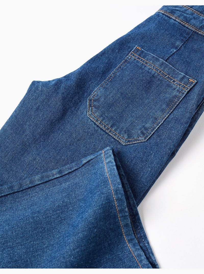 Salopette in denim di cotone a gamba larga Blu Blu - Kiabi