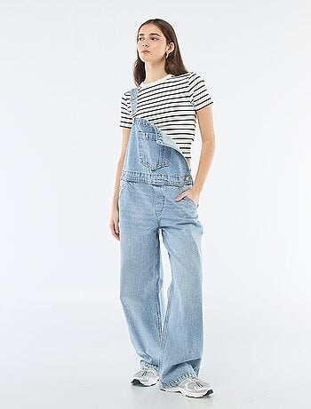 Salopette in denim dritta