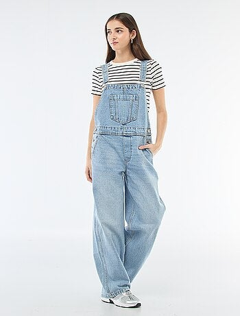 Salopette in denim dritta