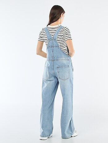 Salopette in denim dritta