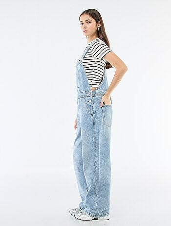 Salopette in denim dritta