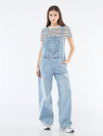 Salopette in denim dritta