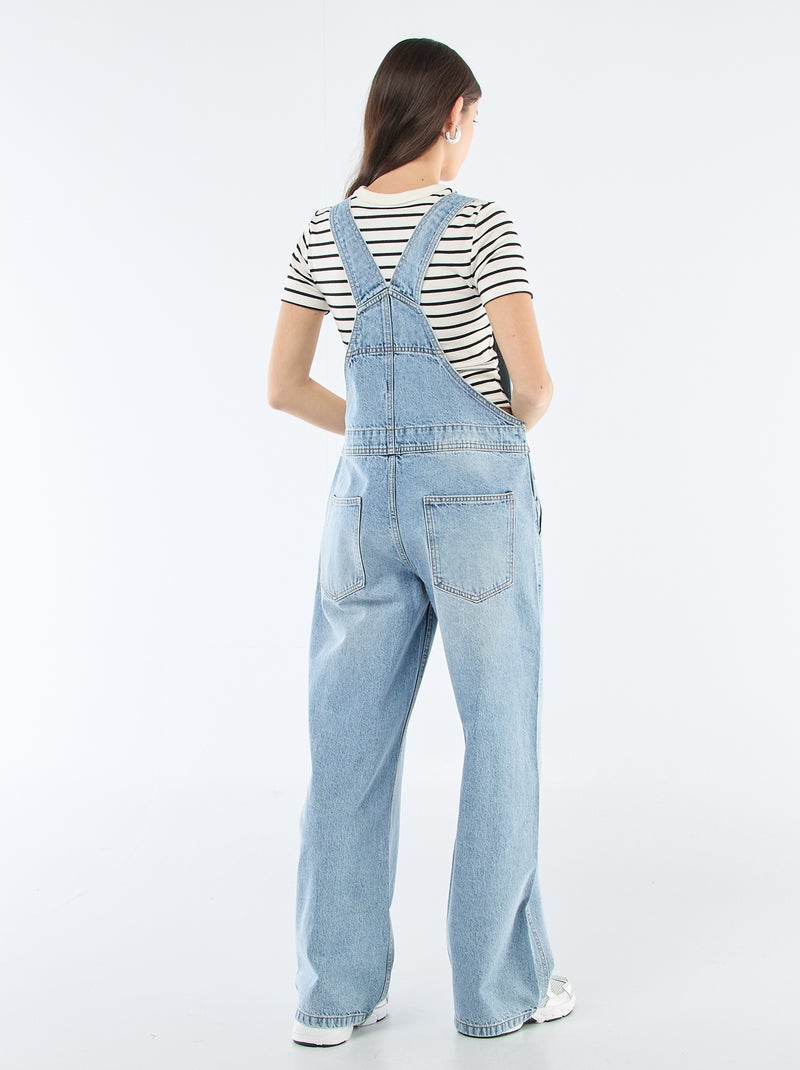 Salopette in denim dritta Blu - Kiabi