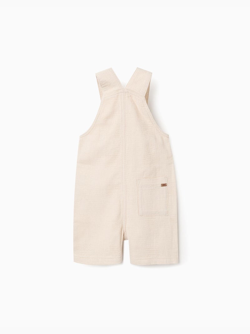 Salopette in dobby cotone with tasche Bianco - Kiabi