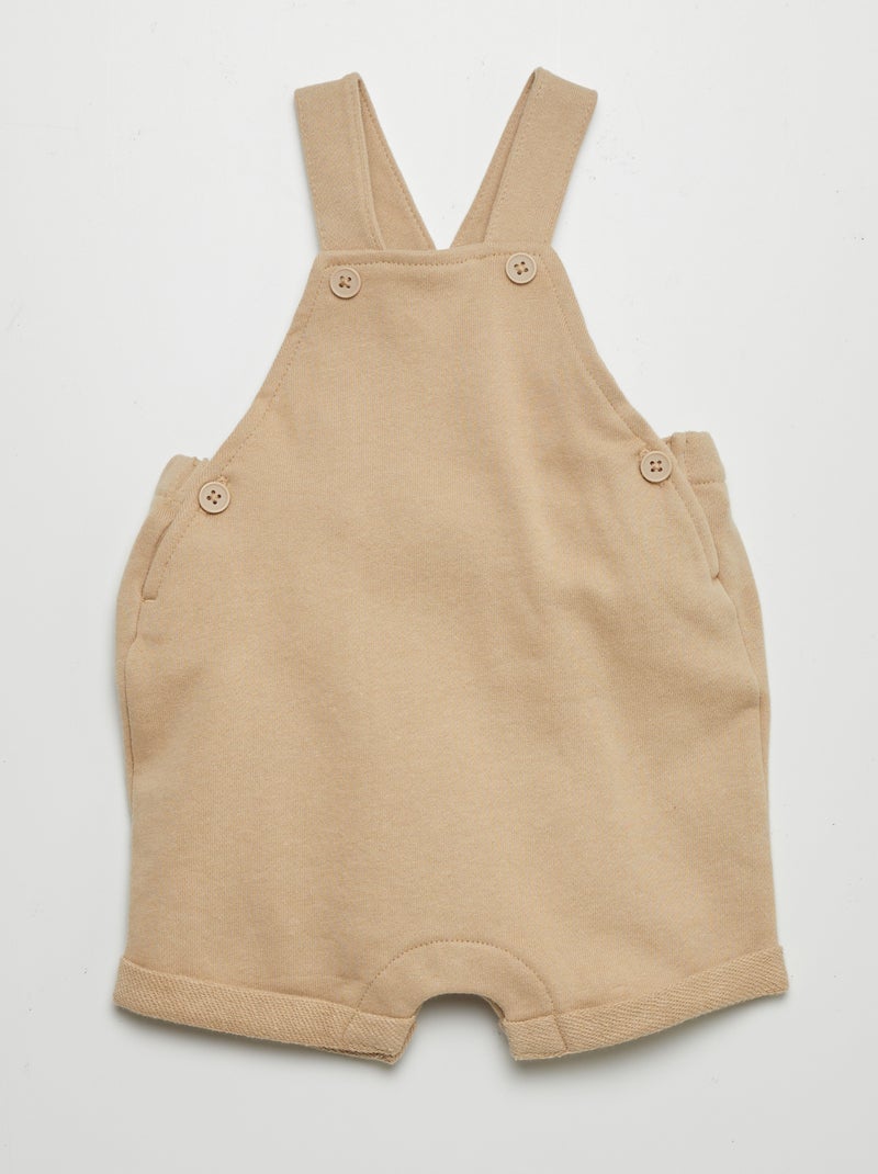 Salopette in french terry BEIGE - Kiabi