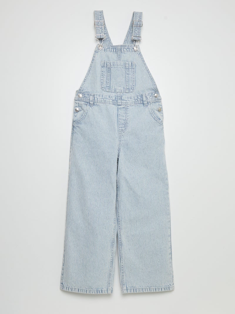 Salopette in jeans a righe BLU - Kiabi