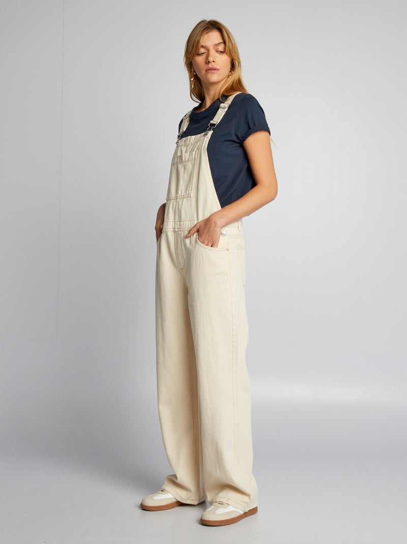 Salopette in jeans BEIGE - Kiabi