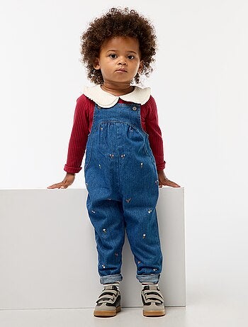 Salopette in jeans con motivo