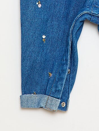 Salopette in jeans con motivo