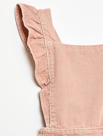 Salopette in jeans con volant