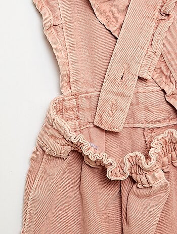 Salopette in jeans con volant