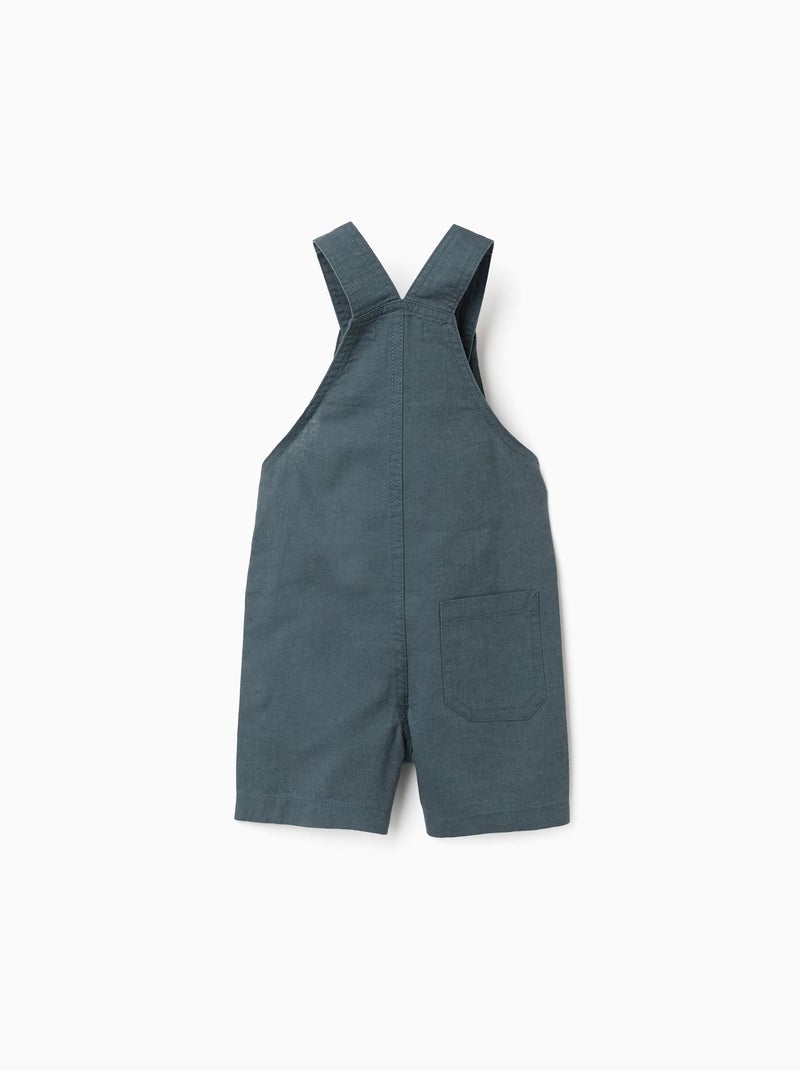 Salopette in lino e cotone con tasche Blu Blu - Kiabi