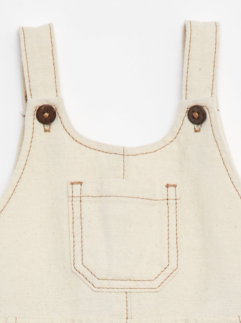 Salopette in misto lino Bianco - Kiabi